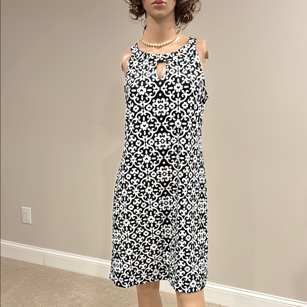 Lulu-B Black and White Midi Dress